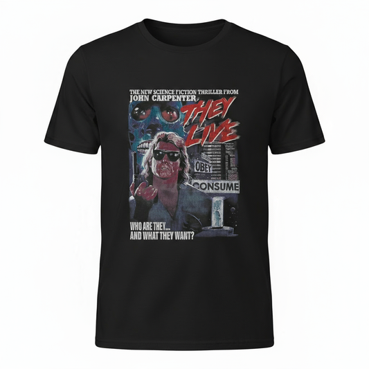They Live t-shirt on white background - no watermark