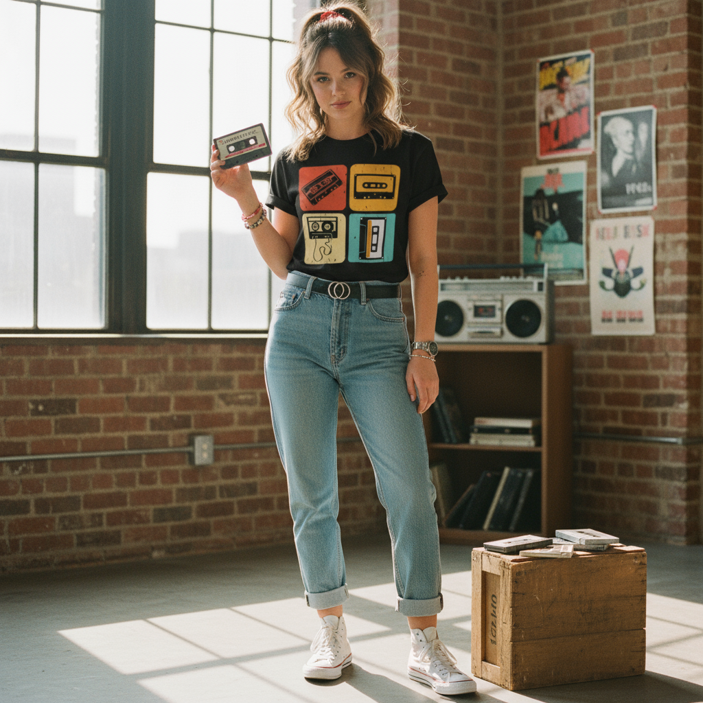 Vintage Summer Camp T-Shirt - Retro 70s 80s Outdoor Tee - Lifestyle Photo