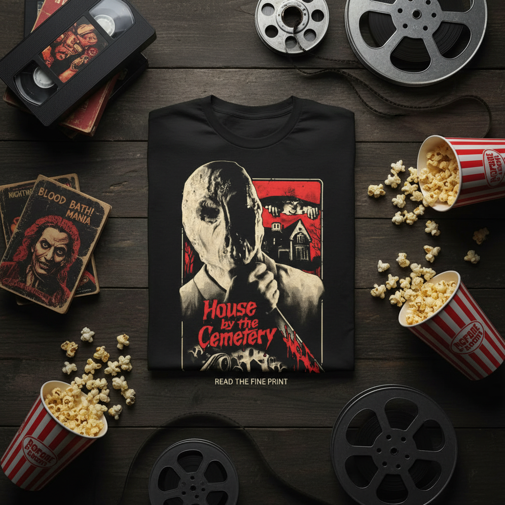 Vintage horror flat lay