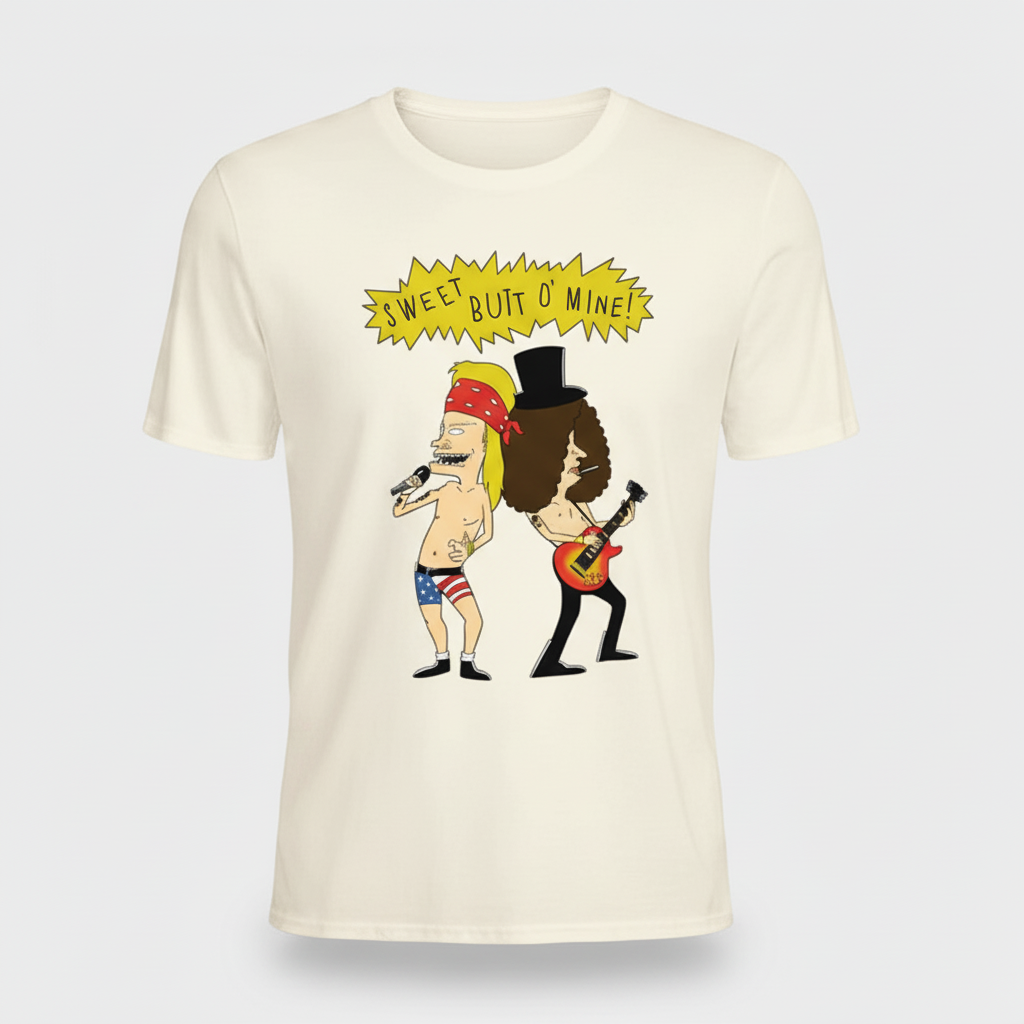 Beavis Butthead Guns N Roses Parody White Beavis and Butthead Guns N' Roses T-Shirt