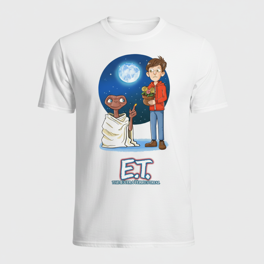White E.T. t-shirt