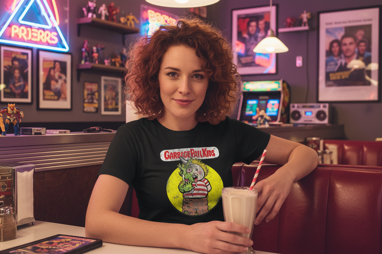 Woman in retro diner