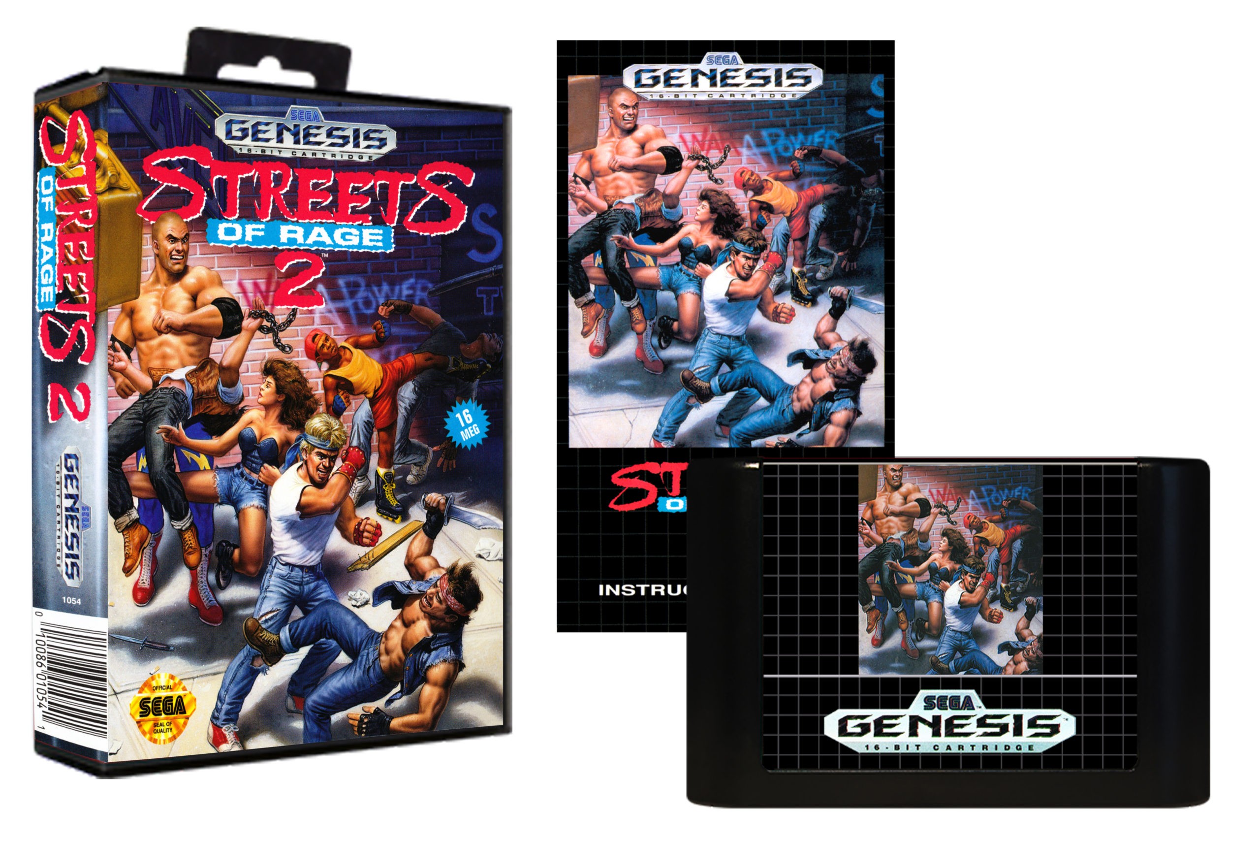 Streets of Rage 2 (Sega Genesis) - Reproduction Video Game Cartridge with  Box and Manual - CrebbaTECH - High-Quality Retro Video Game Reproductions!